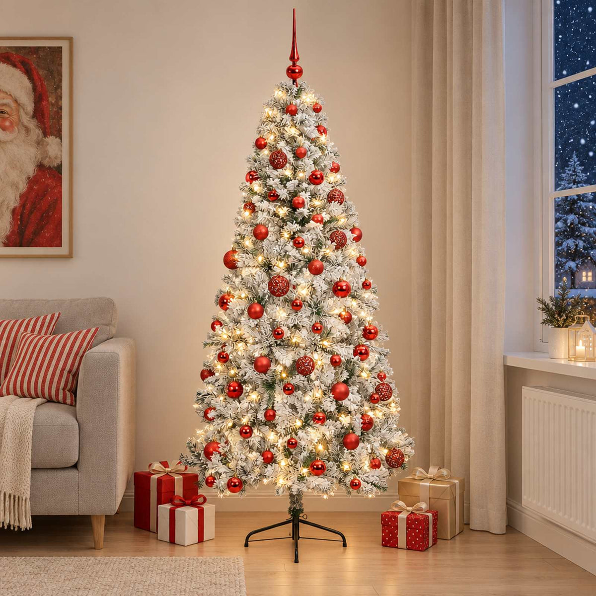 Dirbtinė kalėdinė eglutė su rutuliuku 180 cm 300 LED