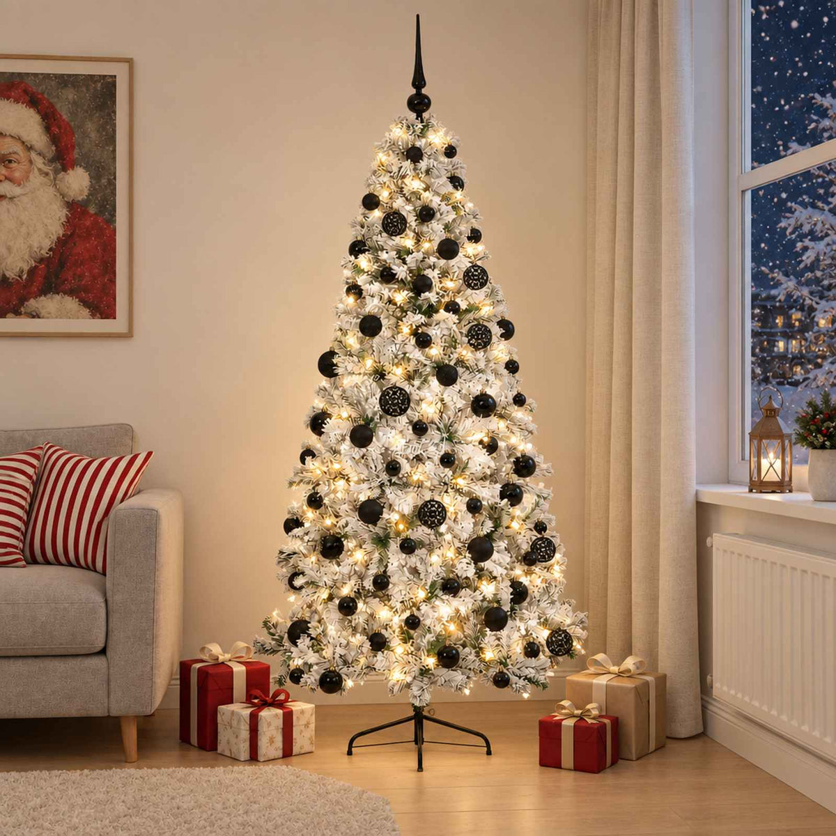 Dirbtinė kalėdinė eglutė su rutuliuku 180 cm 300 LED