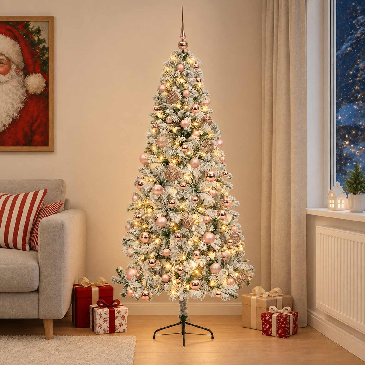 Dirbtinė kalėdinė eglutė su rutuliuku 210 cm 300 LED