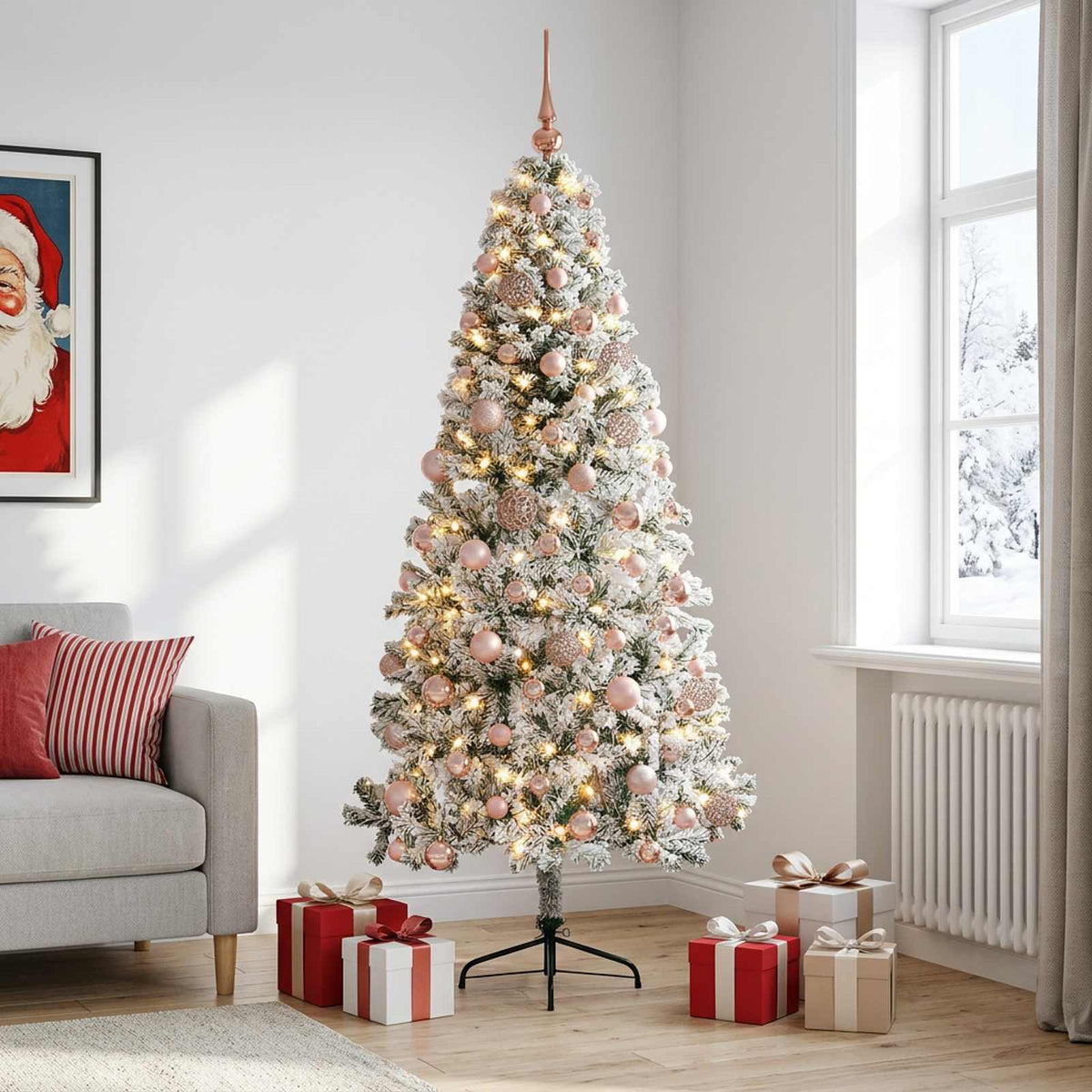 Dirbtinė kalėdinė eglutė su rutuliuku 180 cm 300 LED