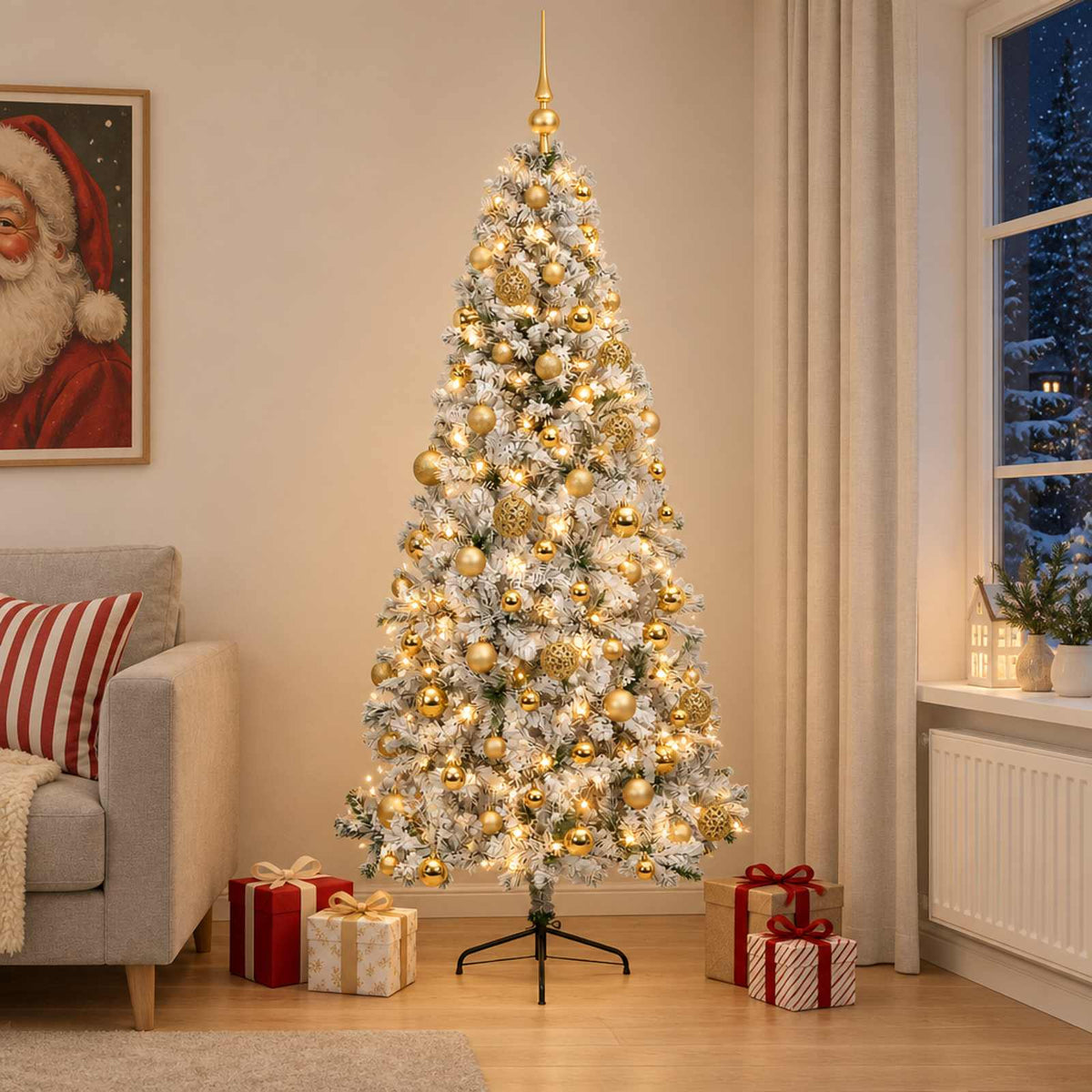 Dirbtinė kalėdinė eglutė su rutuliuku 180 cm 300 LED
