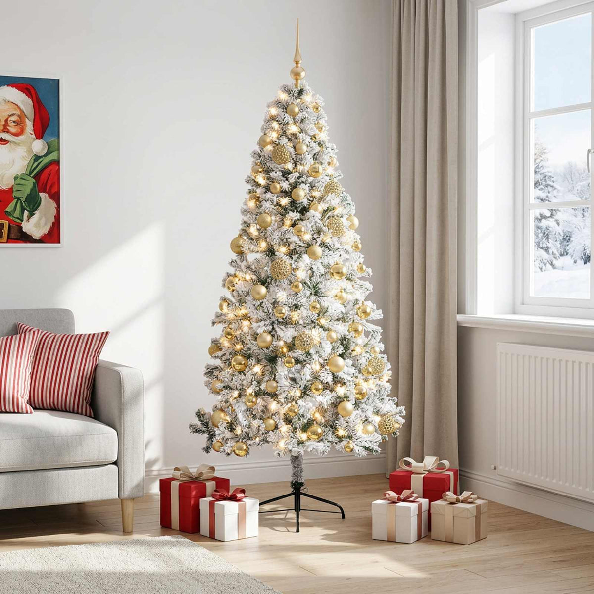 Dirbtinė kalėdinė eglutė su rutuliuku 240 cm 300 LED