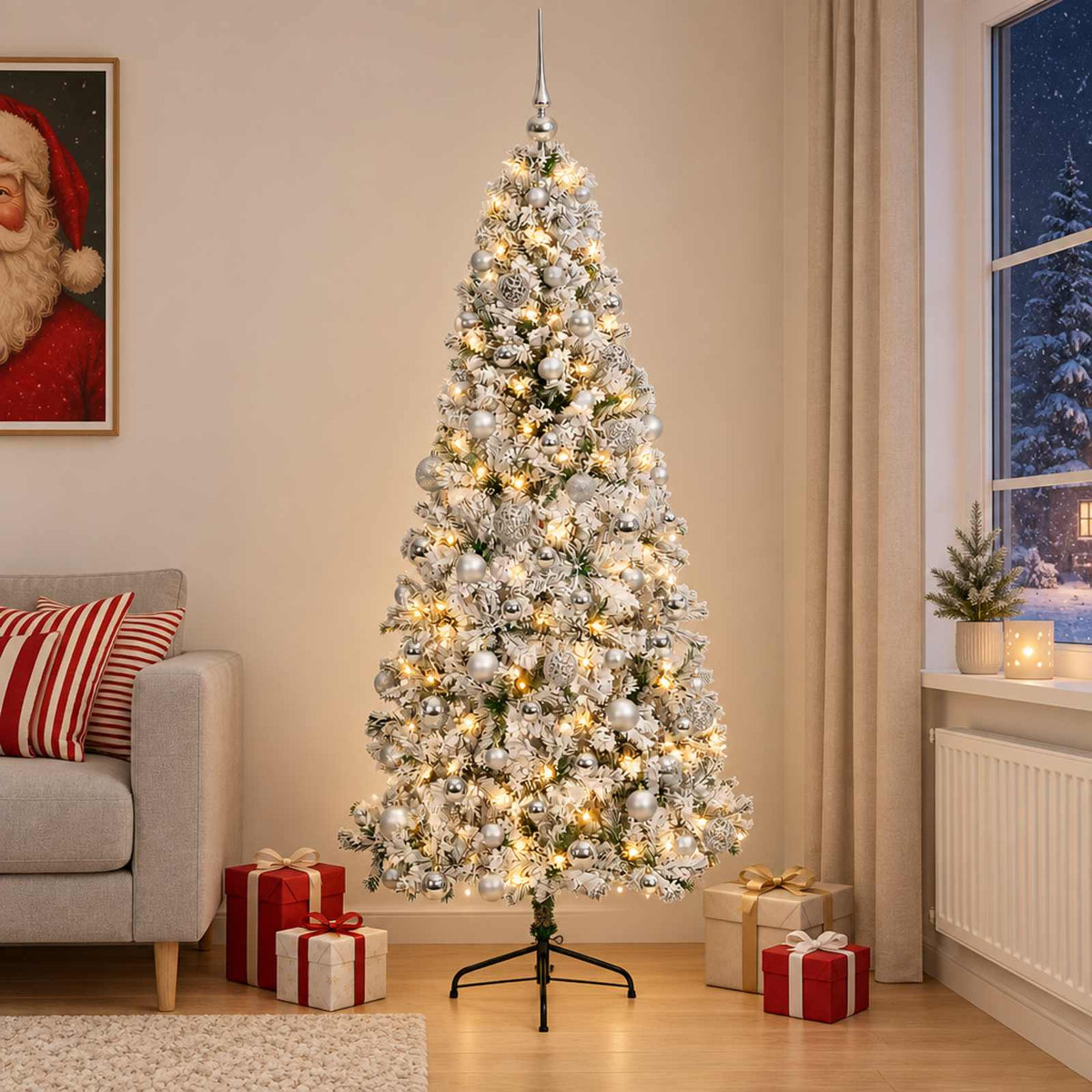 Dirbtinė kalėdinė eglutė su rutuliuku 240 cm 300 LED
