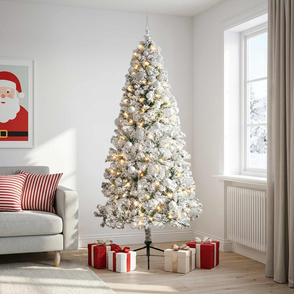 Dirbtinė kalėdinė eglutė su rutuliuku 180 cm 300 LED