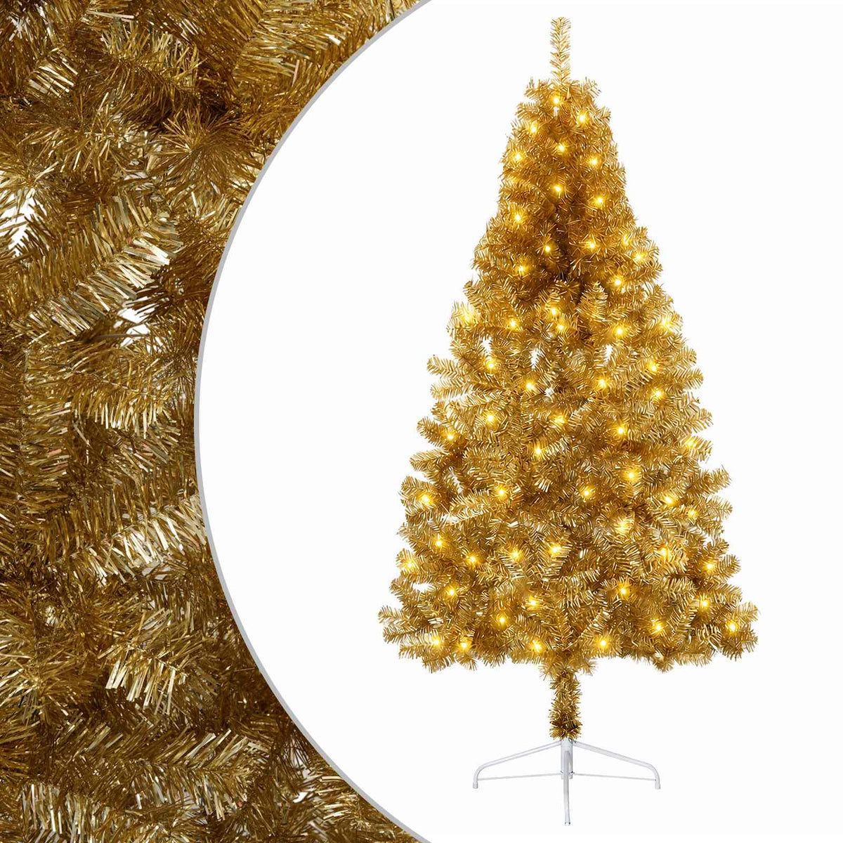 Dirbtinė Sulankstoma Kalėdų Eglutė 120 cm 150 LED Šilta balta