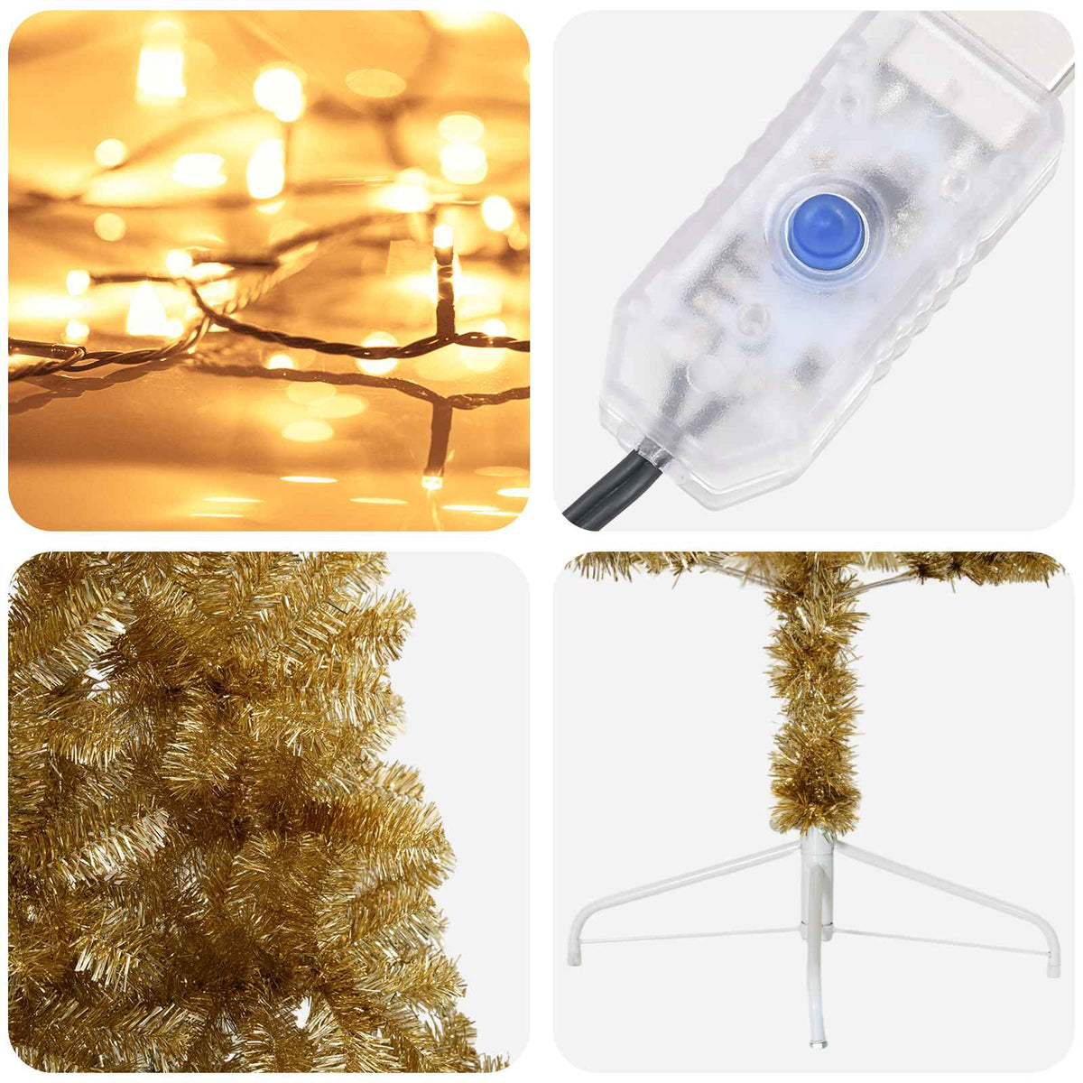 Dirbtinė Sulankstoma Kalėdų Eglutė 150 cm 150 LED Šilta balta