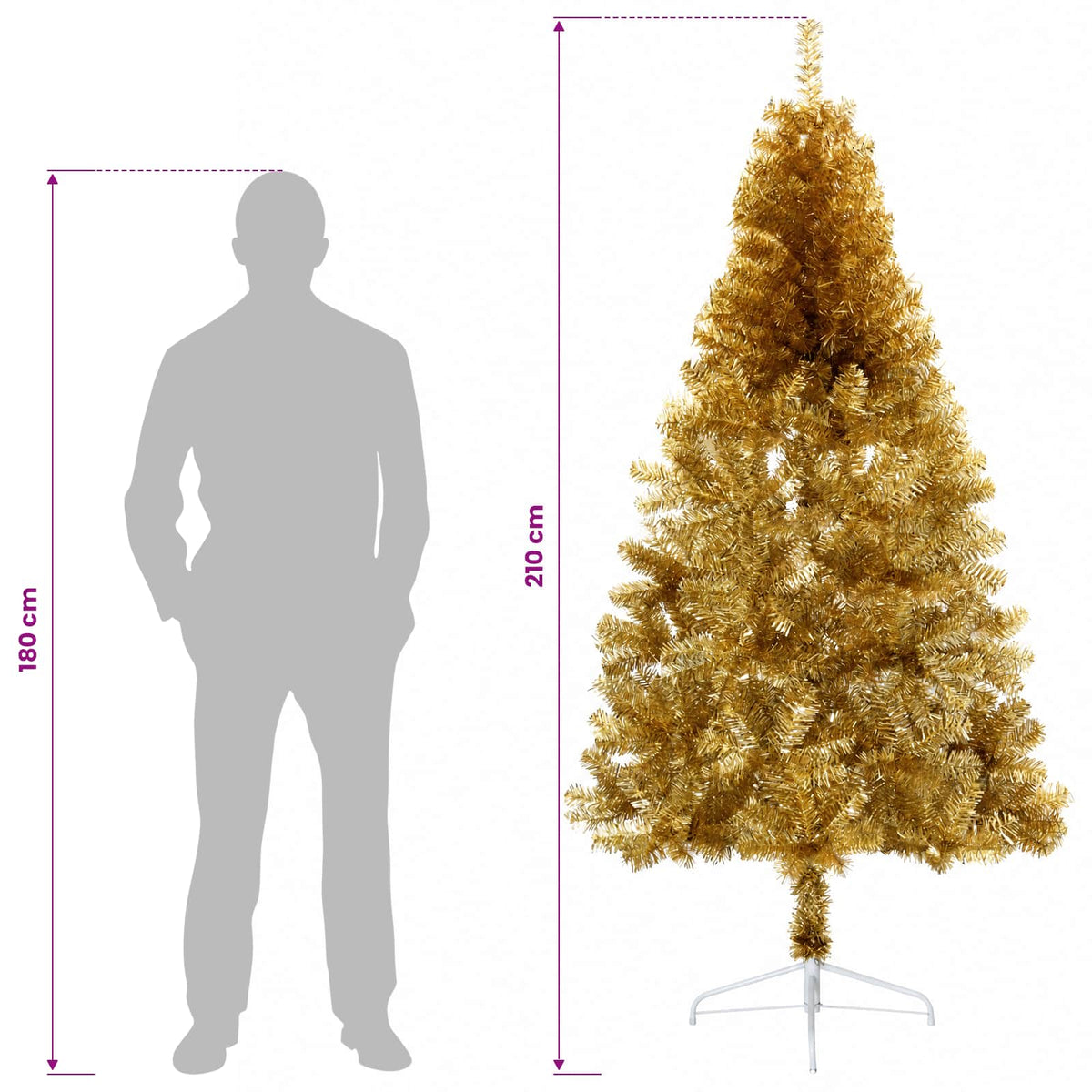 Dirbtinė Sulankstoma Kalėdų Eglutė 210 cm 300 LED Šilta balta