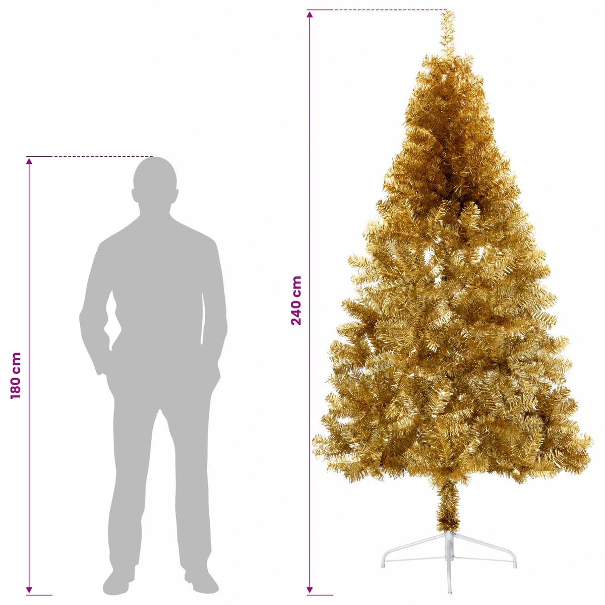 Dirbtinė Sulankstoma Kalėdų Eglutė 240 cm 300 LED Šilta balta