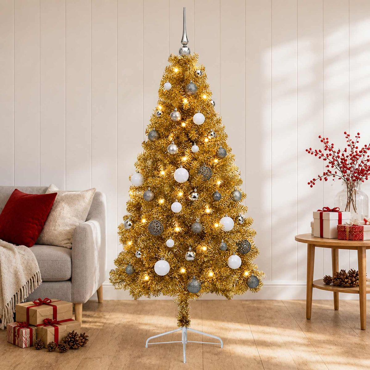 Dirbtinė kalėdinė eglutė su rutuliuku 120 cm 150 LED