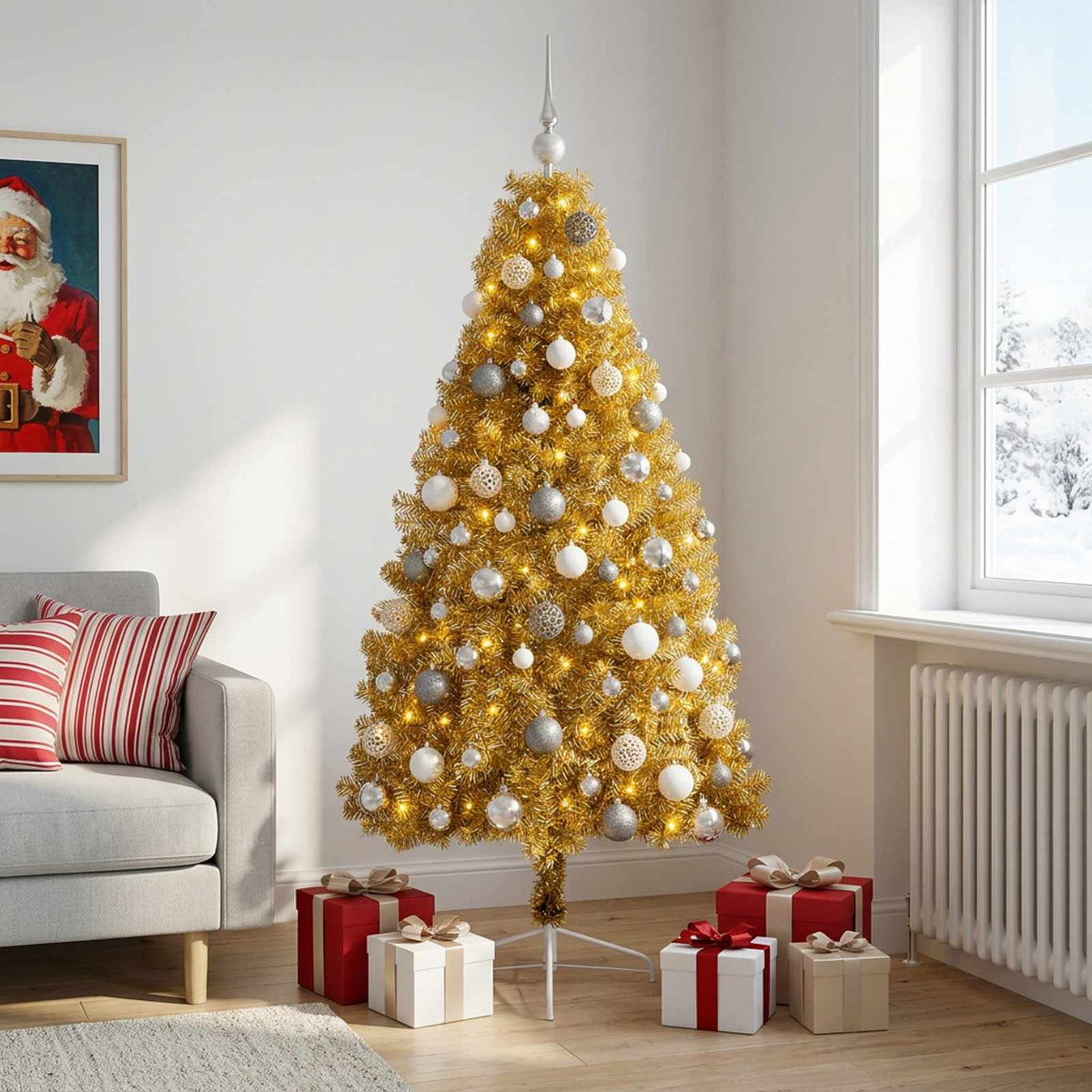 Dirbtinė kalėdinė eglutė su rutuliuku 180 cm 300 LED