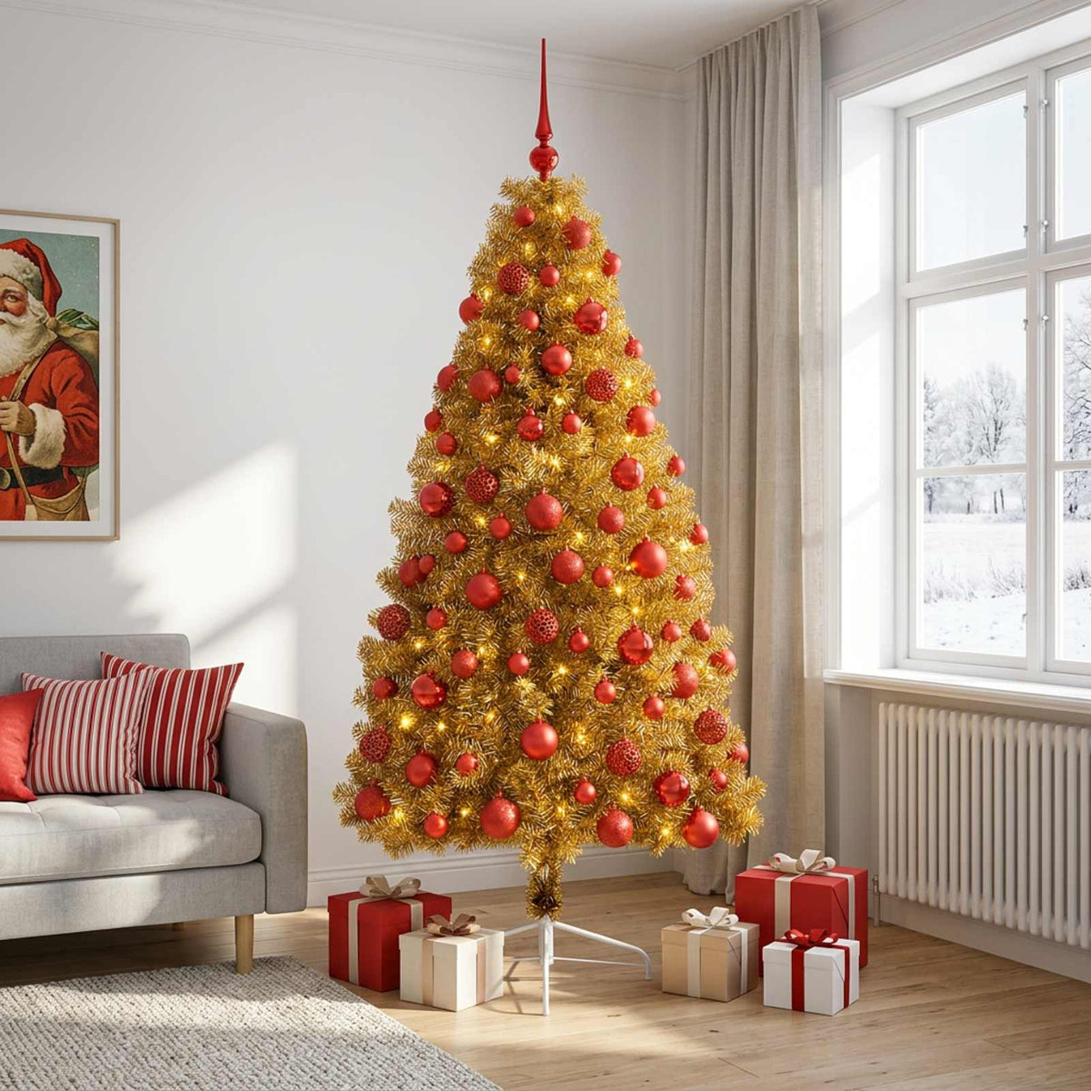 Dirbtinė kalėdinė eglutė su rutuliuku 180 cm 300 LED