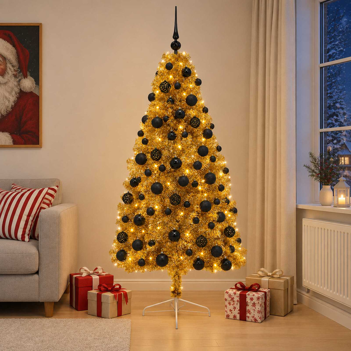 Dirbtinė kalėdinė eglutė su rutuliuku 210 cm 300 LED