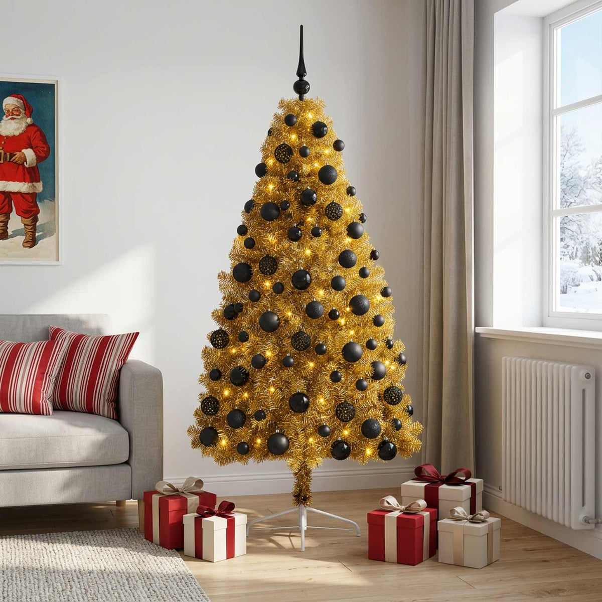 Dirbtinė kalėdinė eglutė su rutuliuku 180 cm 300 LED