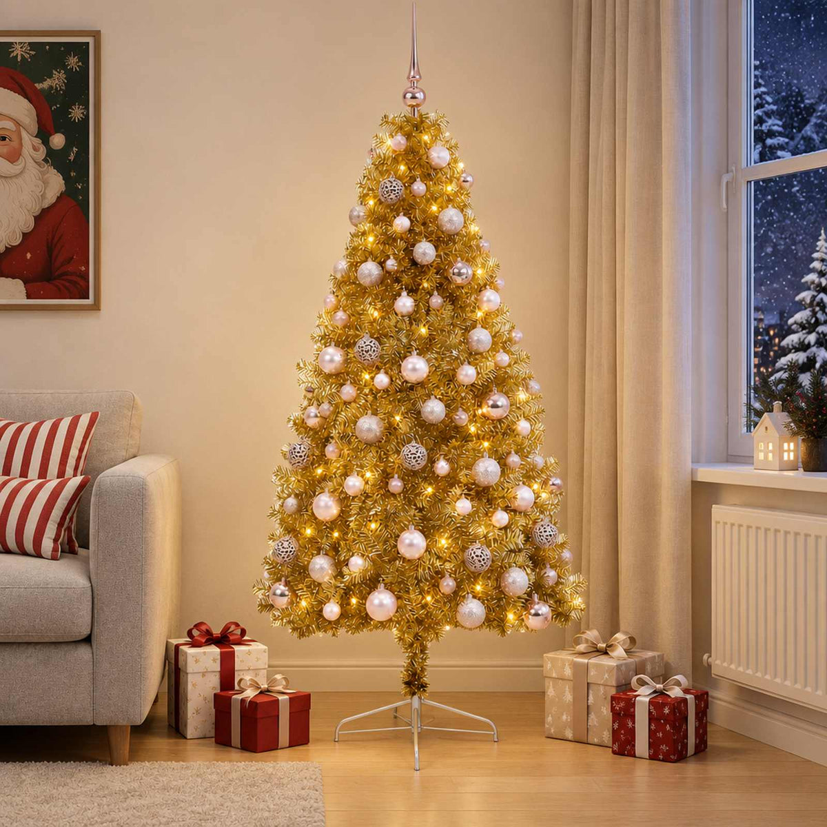 Dirbtinė kalėdinė eglutė su rutuliuku 240 cm 300 LED