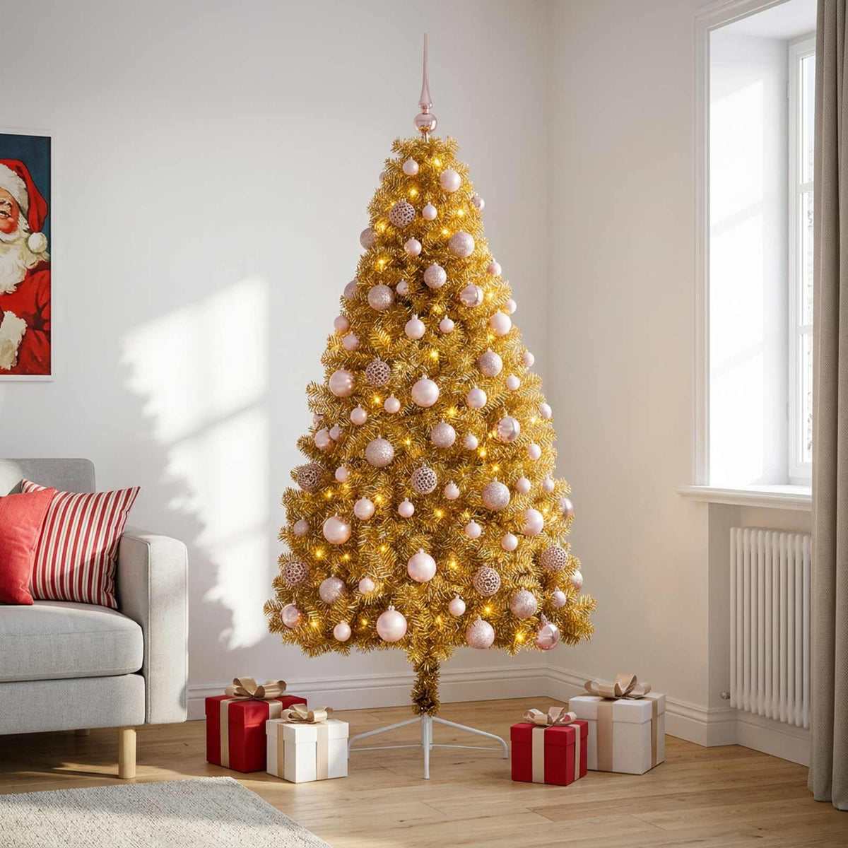 Dirbtinė kalėdinė eglutė su rutuliuku 210 cm 300 LED