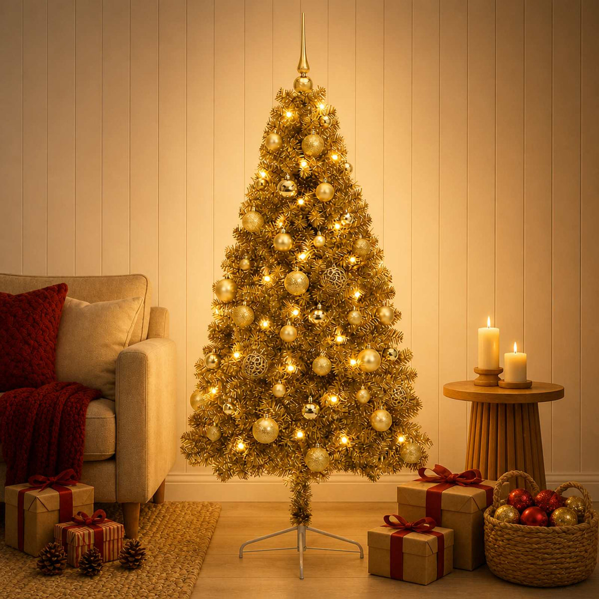 Dirbtinė kalėdinė eglutė su rutuliuku 120 cm 150 LED