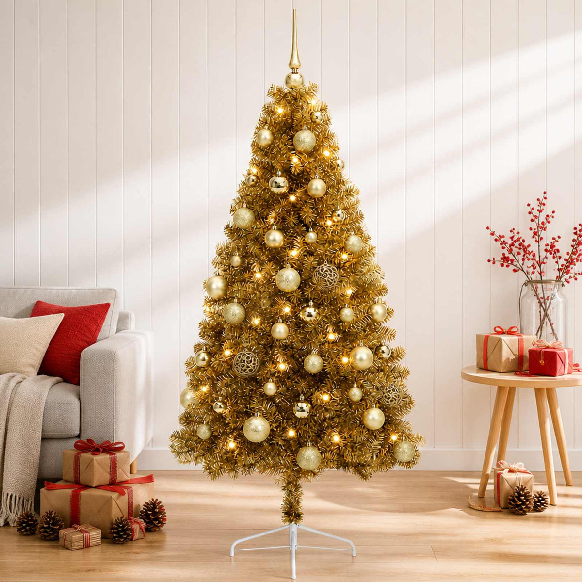 Dirbtinė kalėdinė eglutė su rutuliuku 120 cm 150 LED