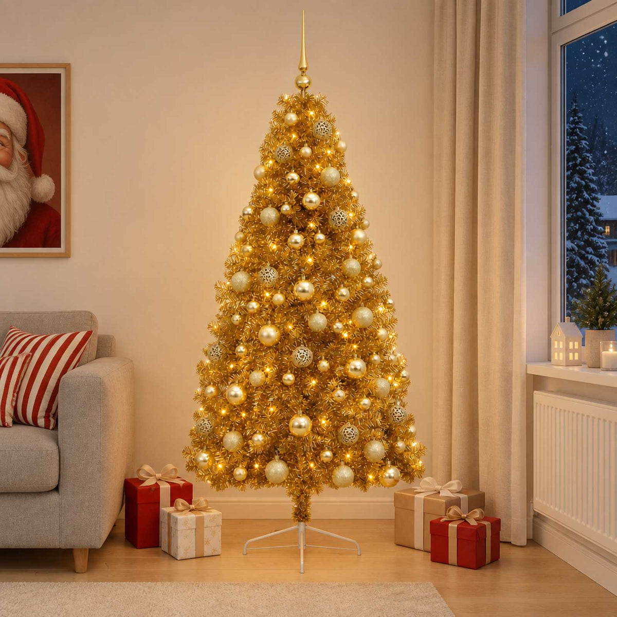 Dirbtinė kalėdinė eglutė su rutuliuku 210 cm 300 LED