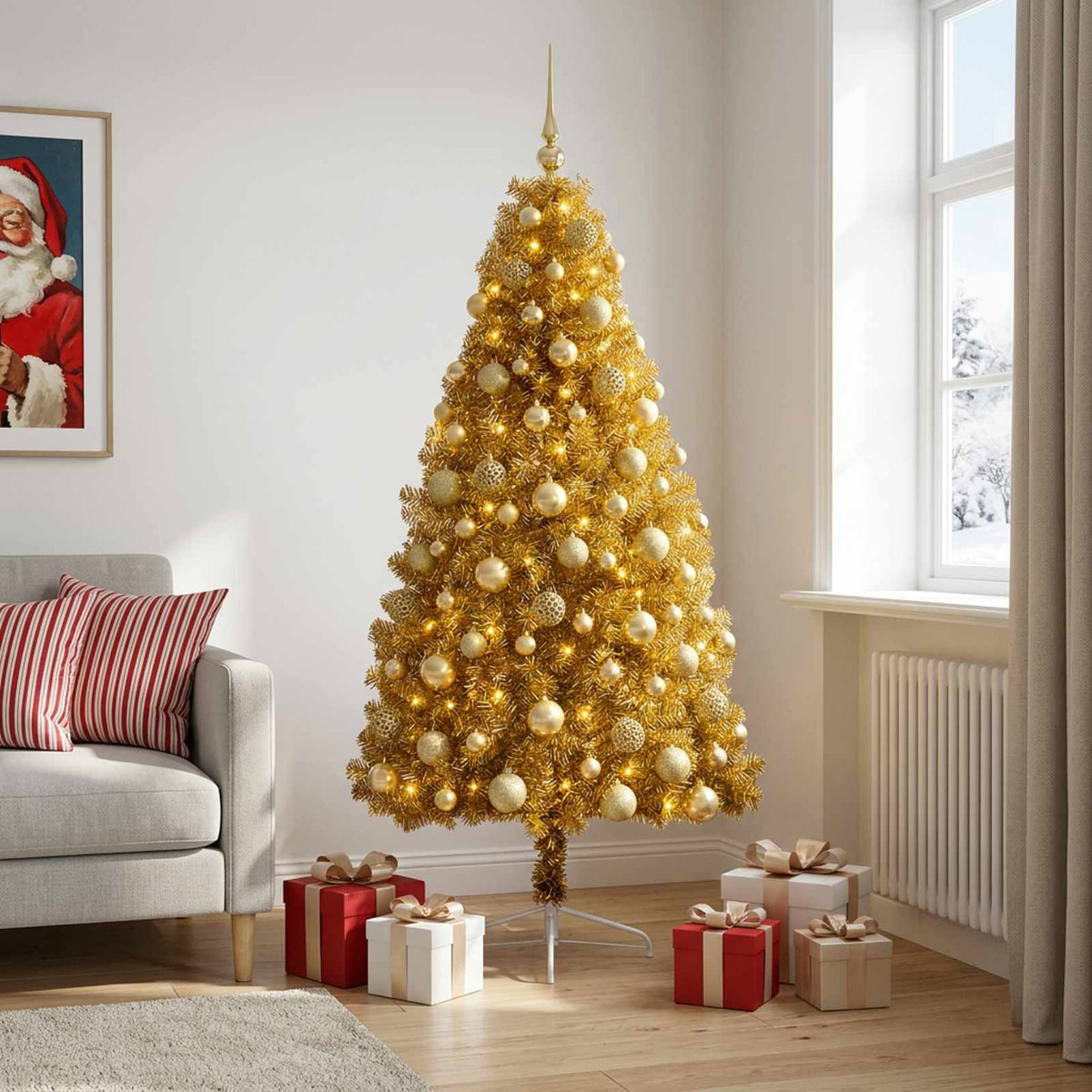 Dirbtinė kalėdinė eglutė su rutuliuku 240 cm 300 LED