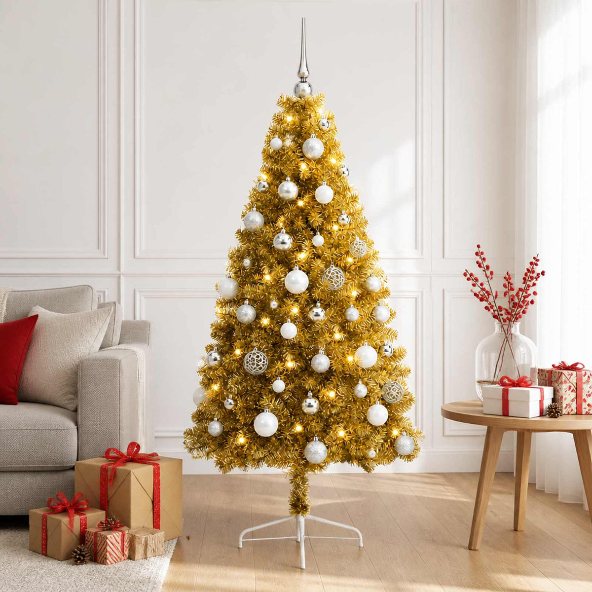 Dirbtinė kalėdinė eglutė su rutuliuku 120 cm 150 LED