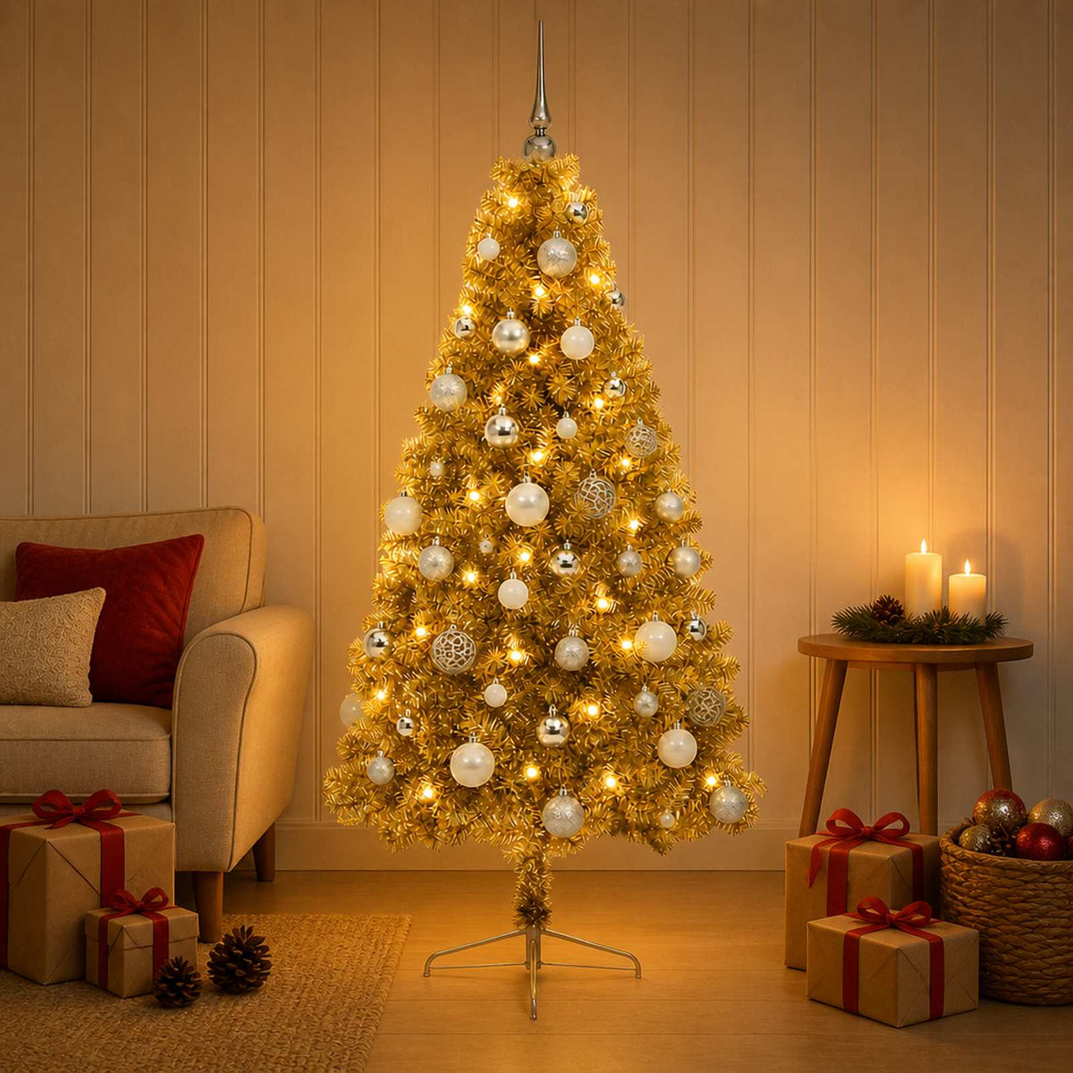 Dirbtinė kalėdinė eglutė su rutuliuku 120 cm 150 LED