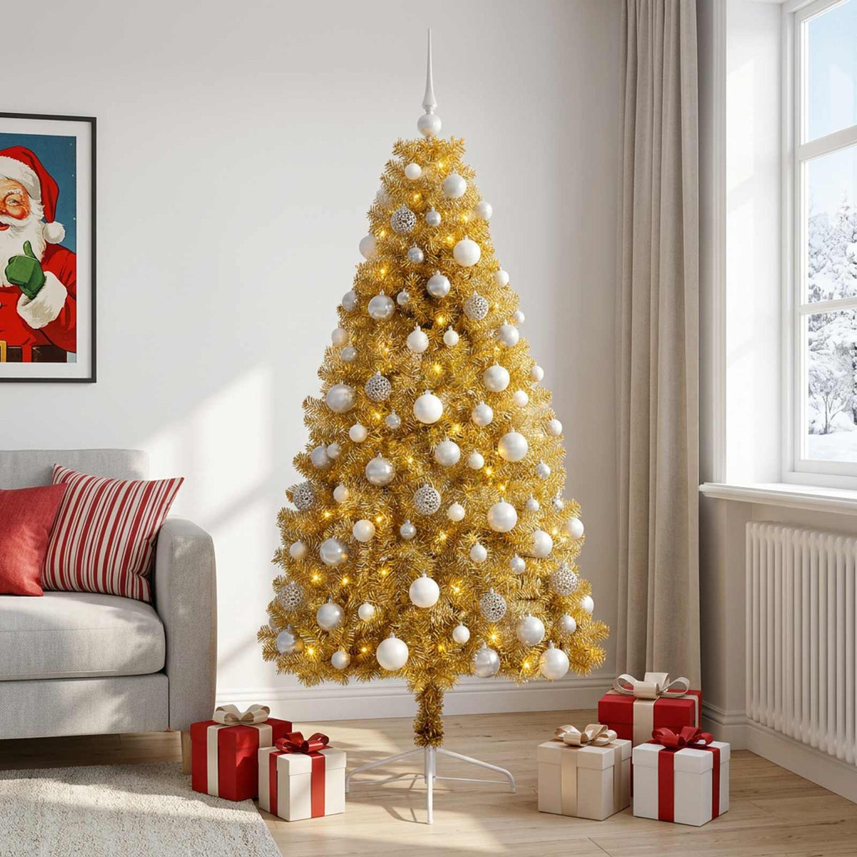 Dirbtinė kalėdinė eglutė su rutuliuku 240 cm 300 LED