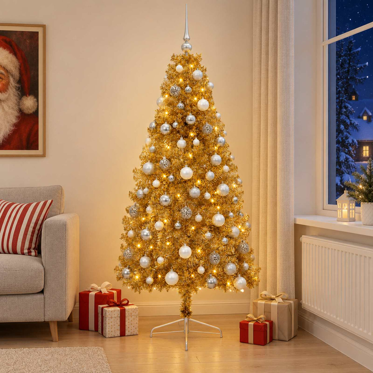 Dirbtinė kalėdinė eglutė su rutuliuku 180 cm 300 LED