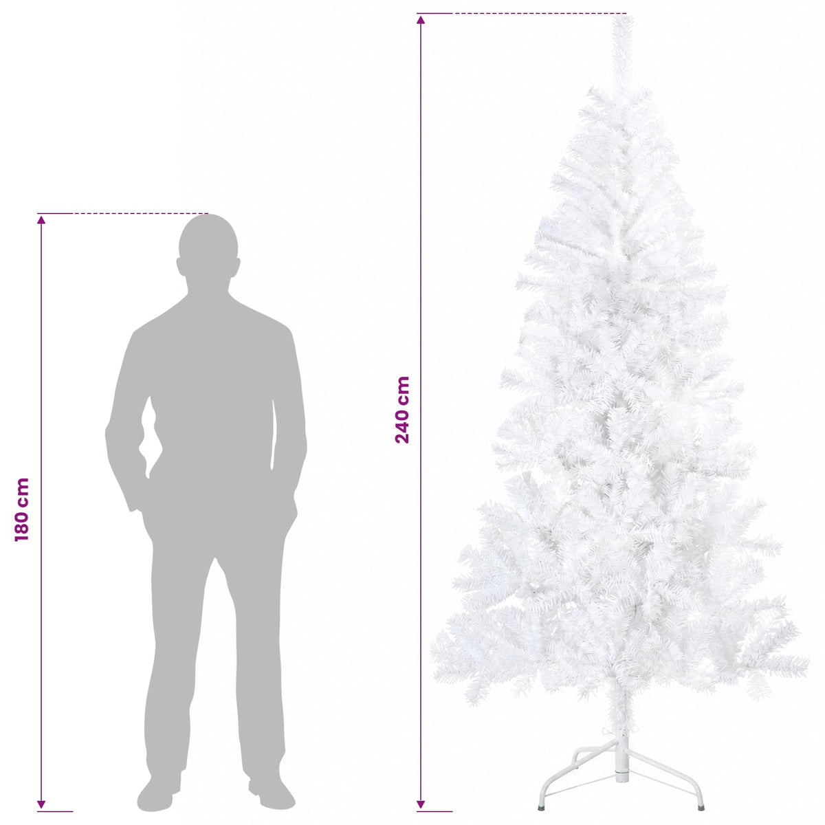 Dirbtinė Sulankstoma Kalėdų Eglutė 240 cm 300 LED Šilta balta