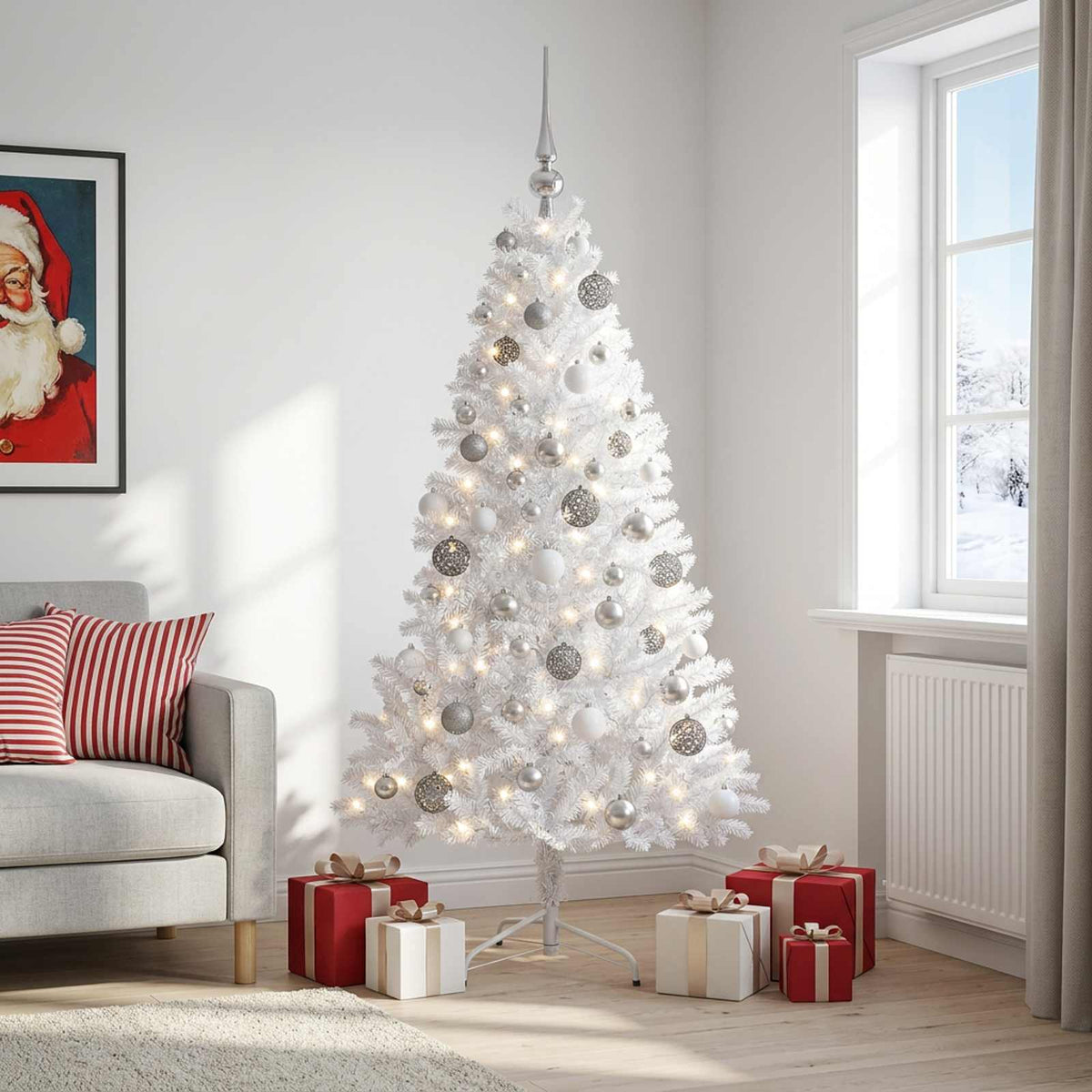 Dirbtinė kalėdinė eglutė su rutuliuku 180 cm 300 LED
