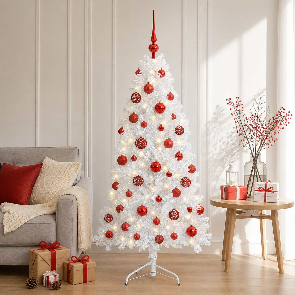 Dirbtinė Sulankstoma Kalėdų Eglutė 150 cm 150 LED Šilta balta