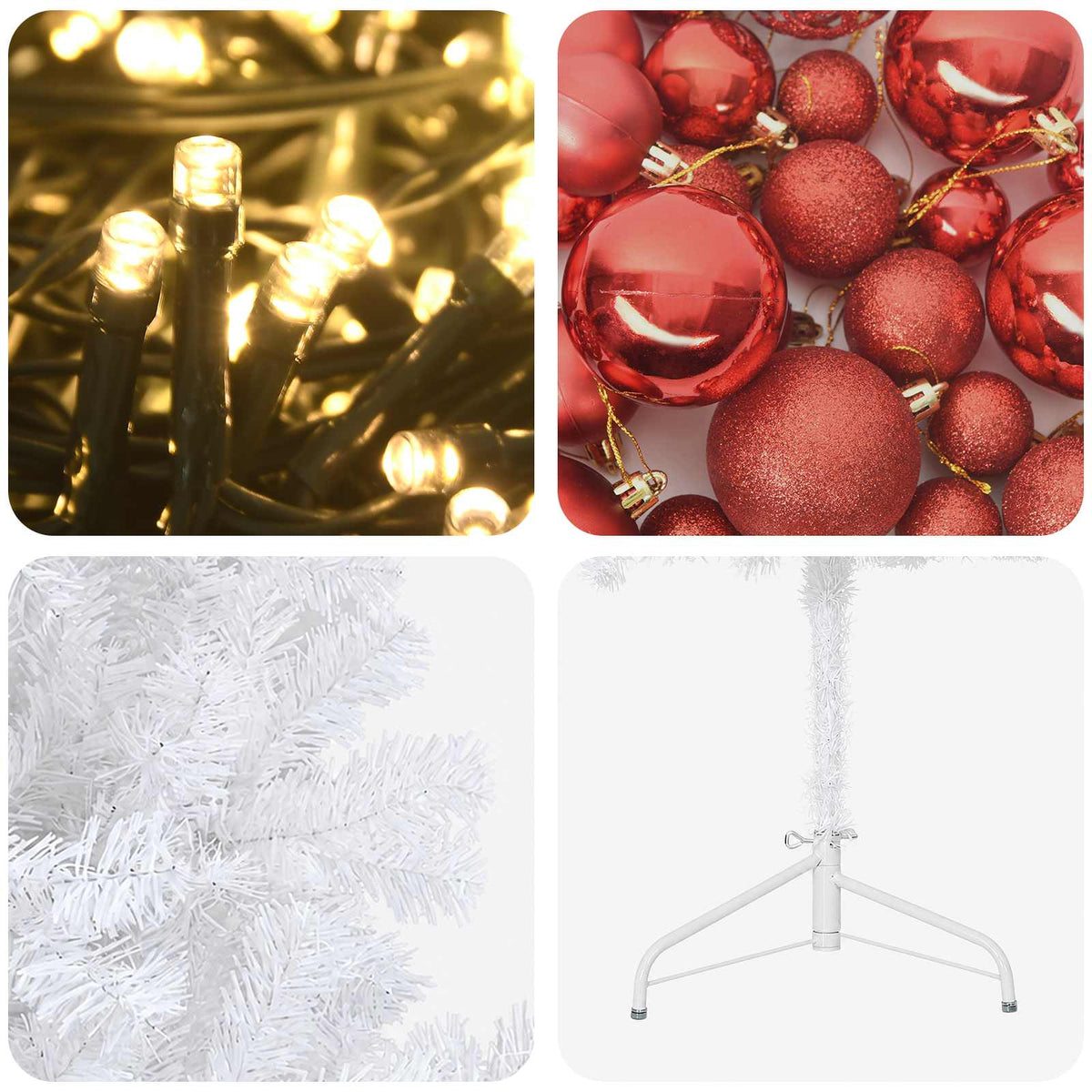 Dirbtinė Sulankstoma Kalėdų Eglutė 150 cm 150 LED Šilta balta