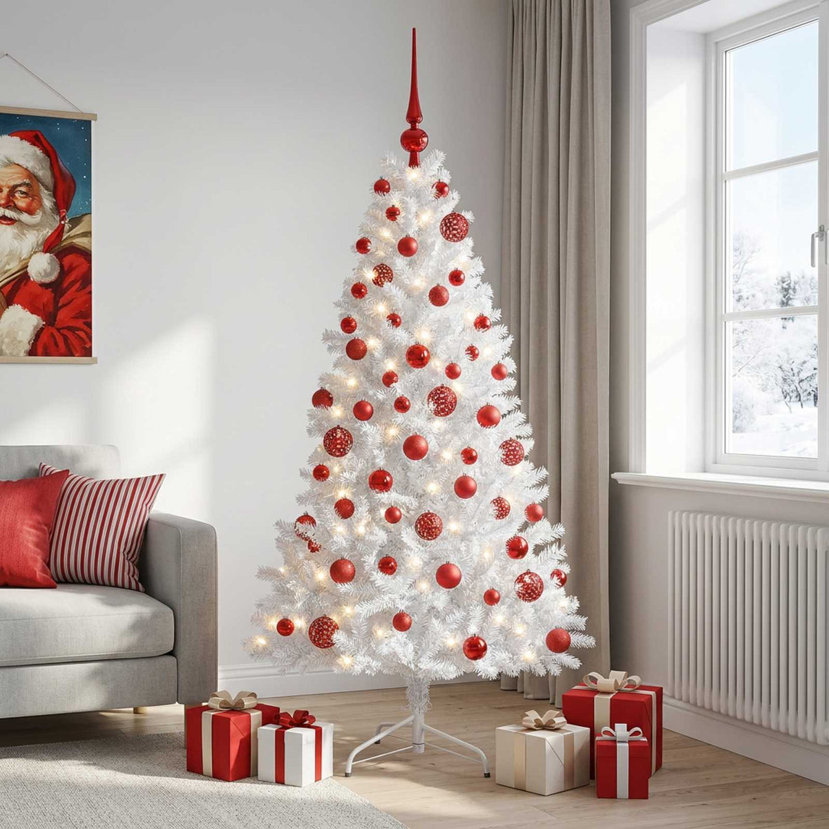 Dirbtinė kalėdinė eglutė su rutuliuku 180 cm 300 LED