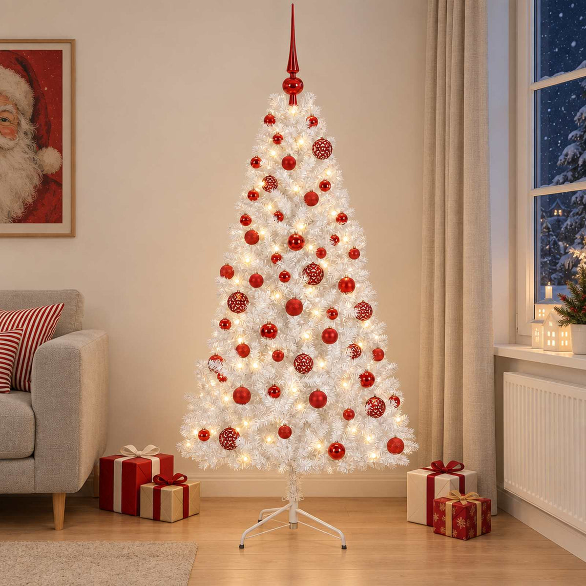 Dirbtinė kalėdinė eglutė su rutuliuku 180 cm 300 LED