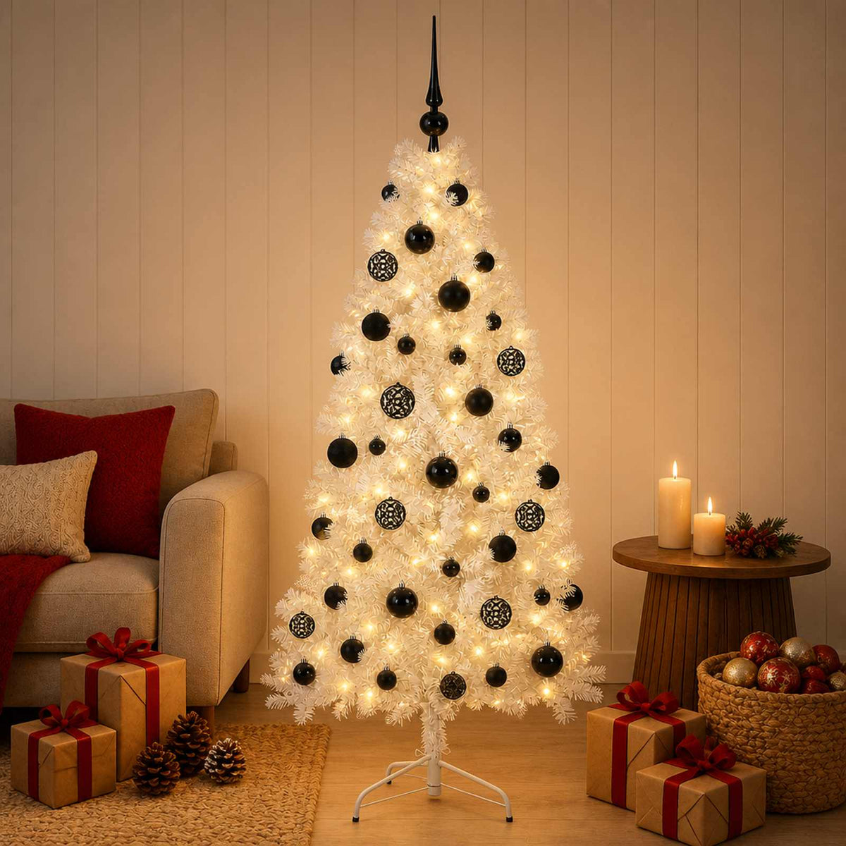 Dirbtinė kalėdinė eglutė su rutuliuku 120 cm 150 LED