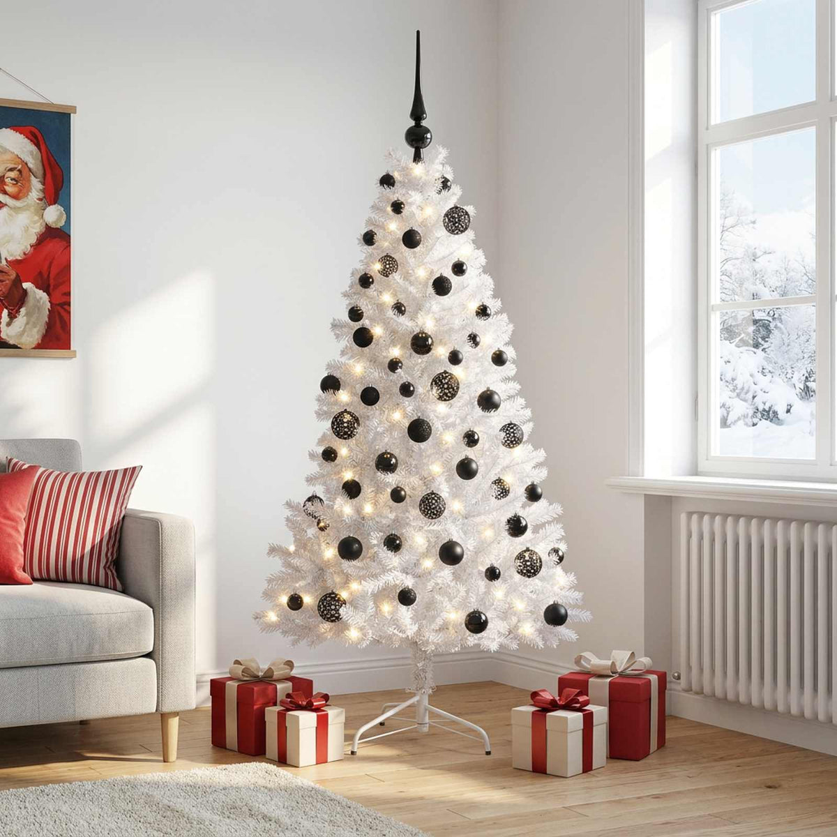 Dirbtinė kalėdinė eglutė su rutuliuku 210 cm 300 LED