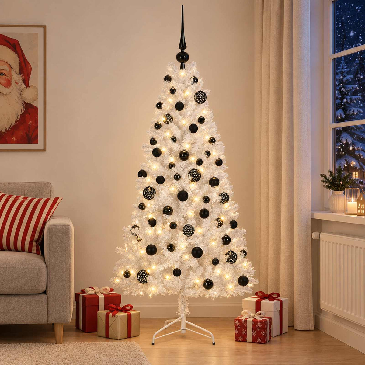 Dirbtinė kalėdinė eglutė su rutuliuku 210 cm 300 LED
