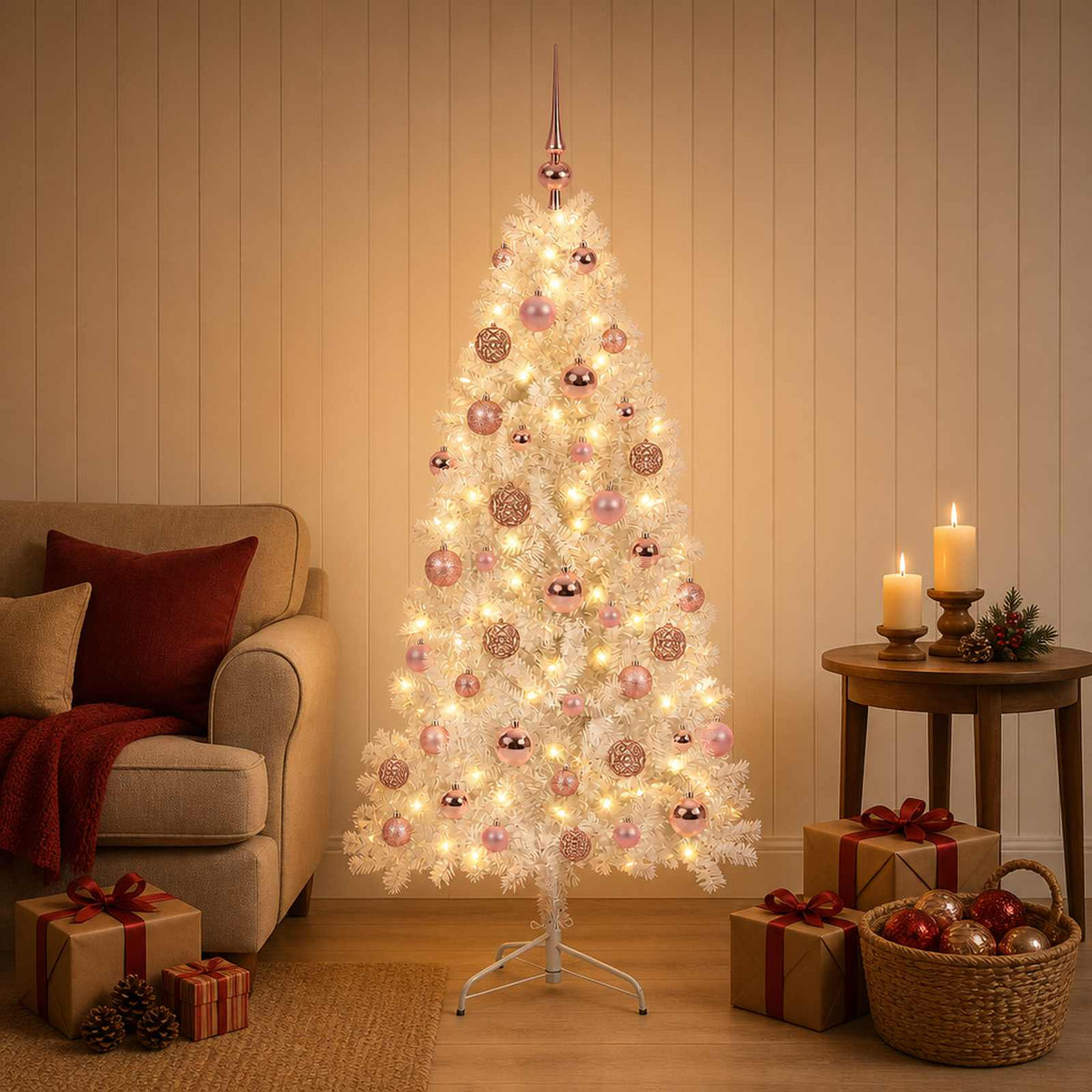 Dirbtinė Sulankstoma Kalėdų Eglutė 150 cm 150 LED Šilta balta