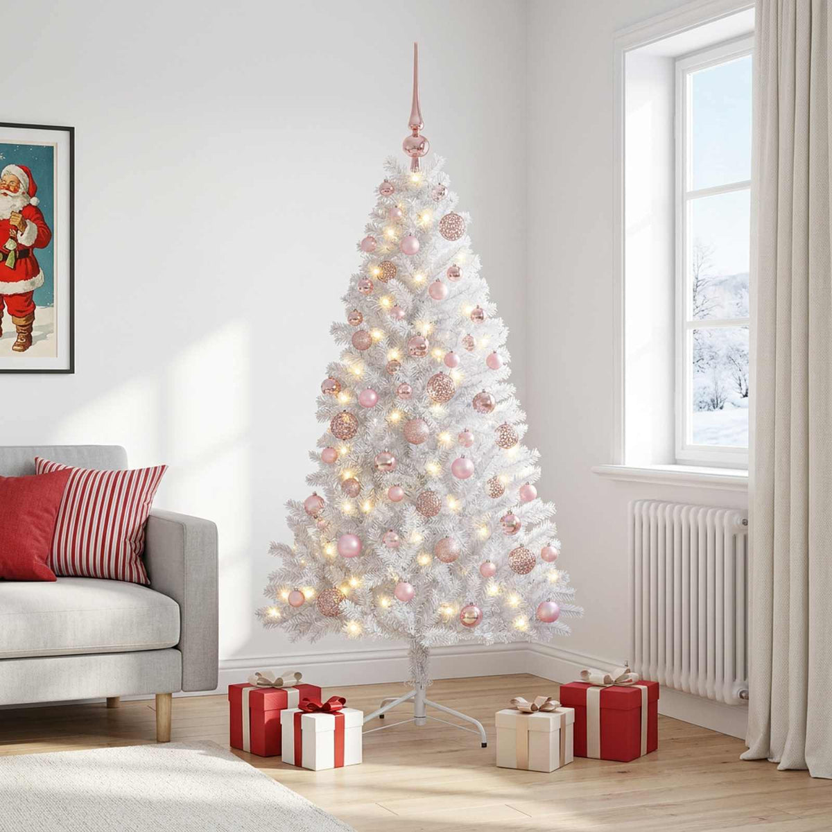 Dirbtinė kalėdinė eglutė su rutuliuku 210 cm 300 LED