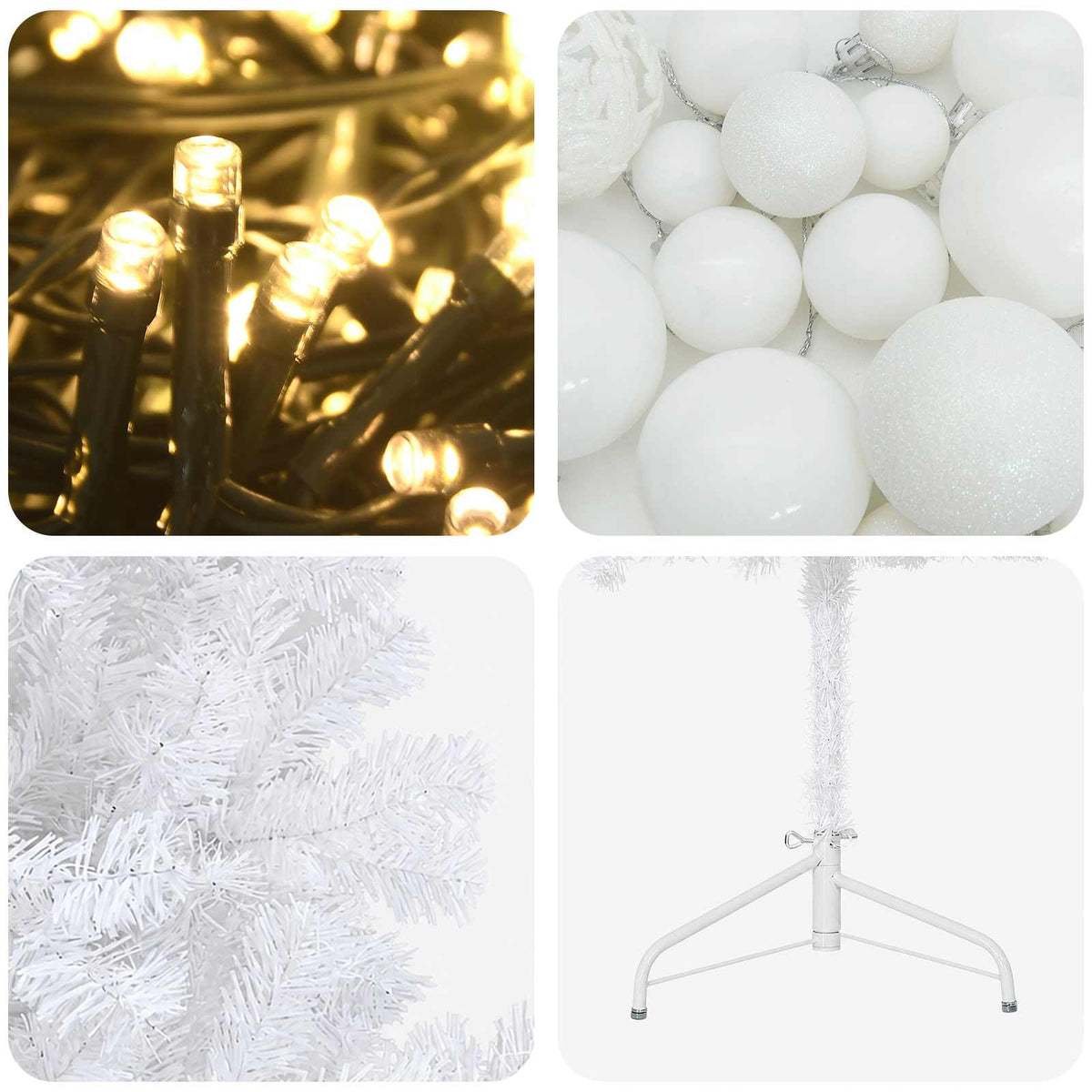 Dirbtinė Sulankstoma Kalėdų Eglutė 150 cm 150 LED Šilta balta