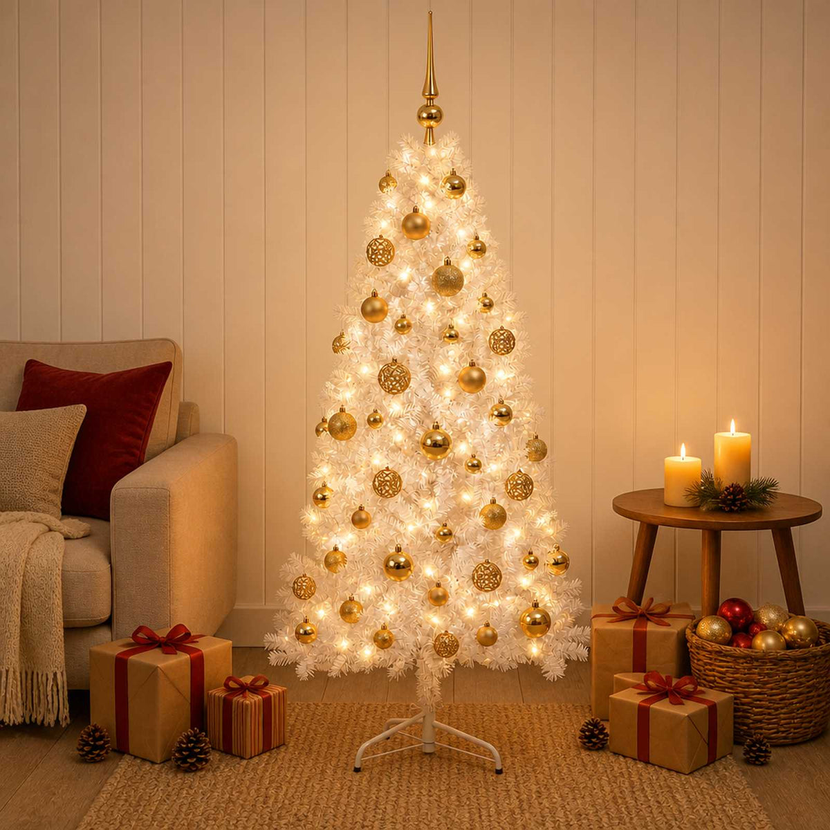 Dirbtinė kalėdinė eglutė su rutuliuku 120 cm 150 LED