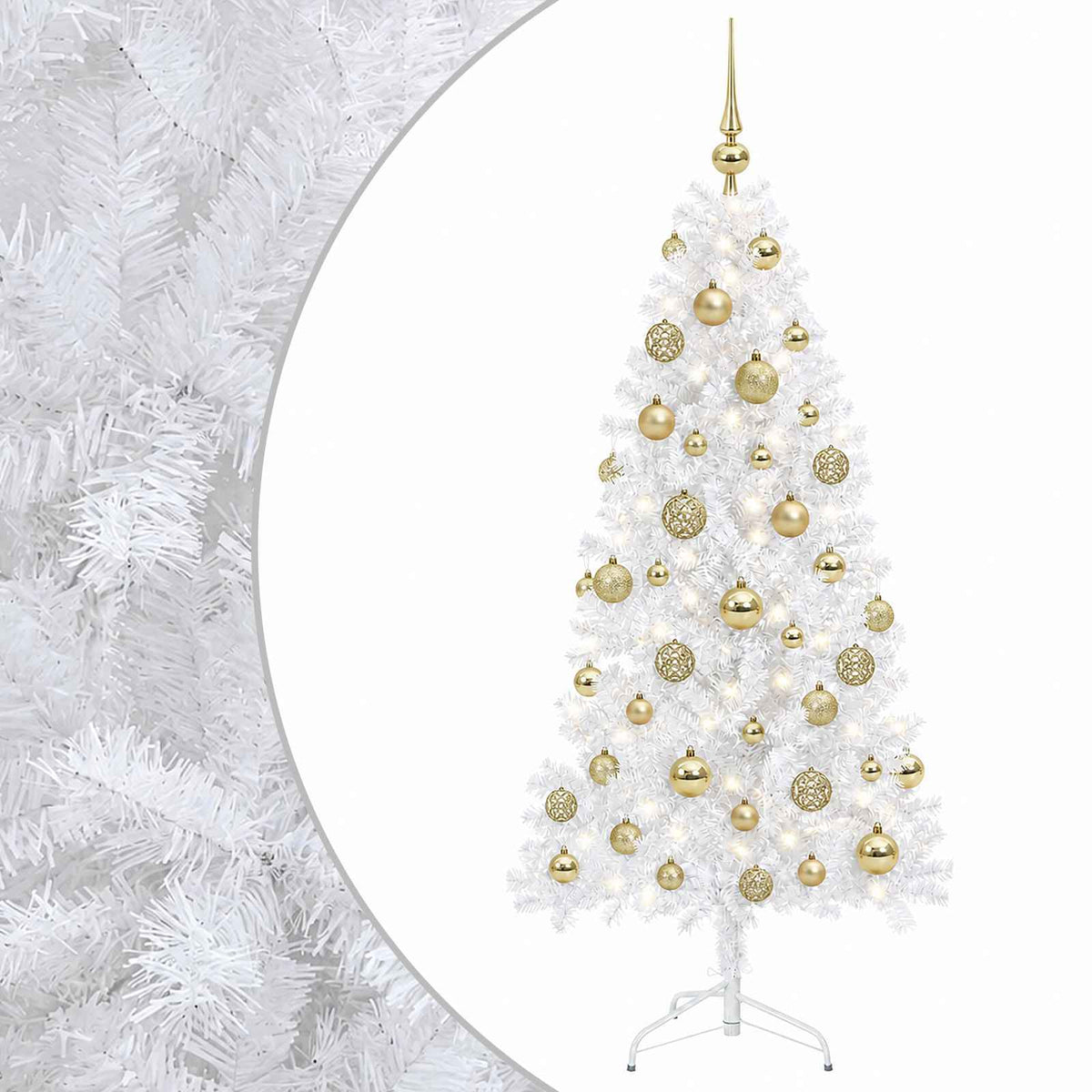 Dirbtinė Sulankstoma Kalėdų Eglutė 150 cm 150 LED Šilta balta