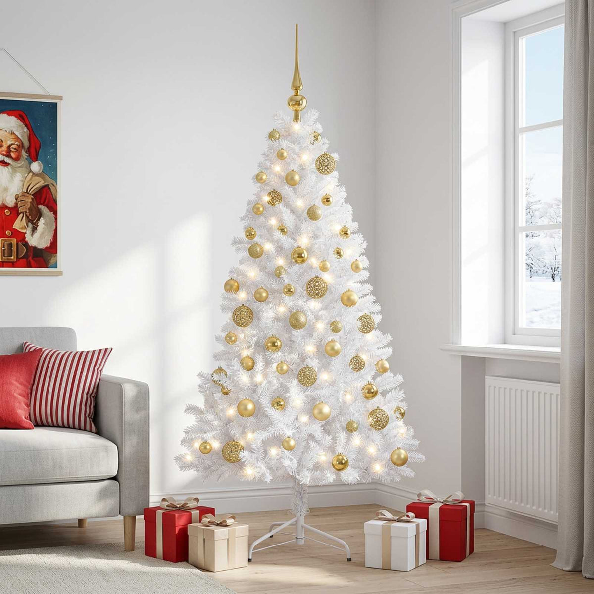 Dirbtinė kalėdinė eglutė su rutuliuku 180 cm 300 LED