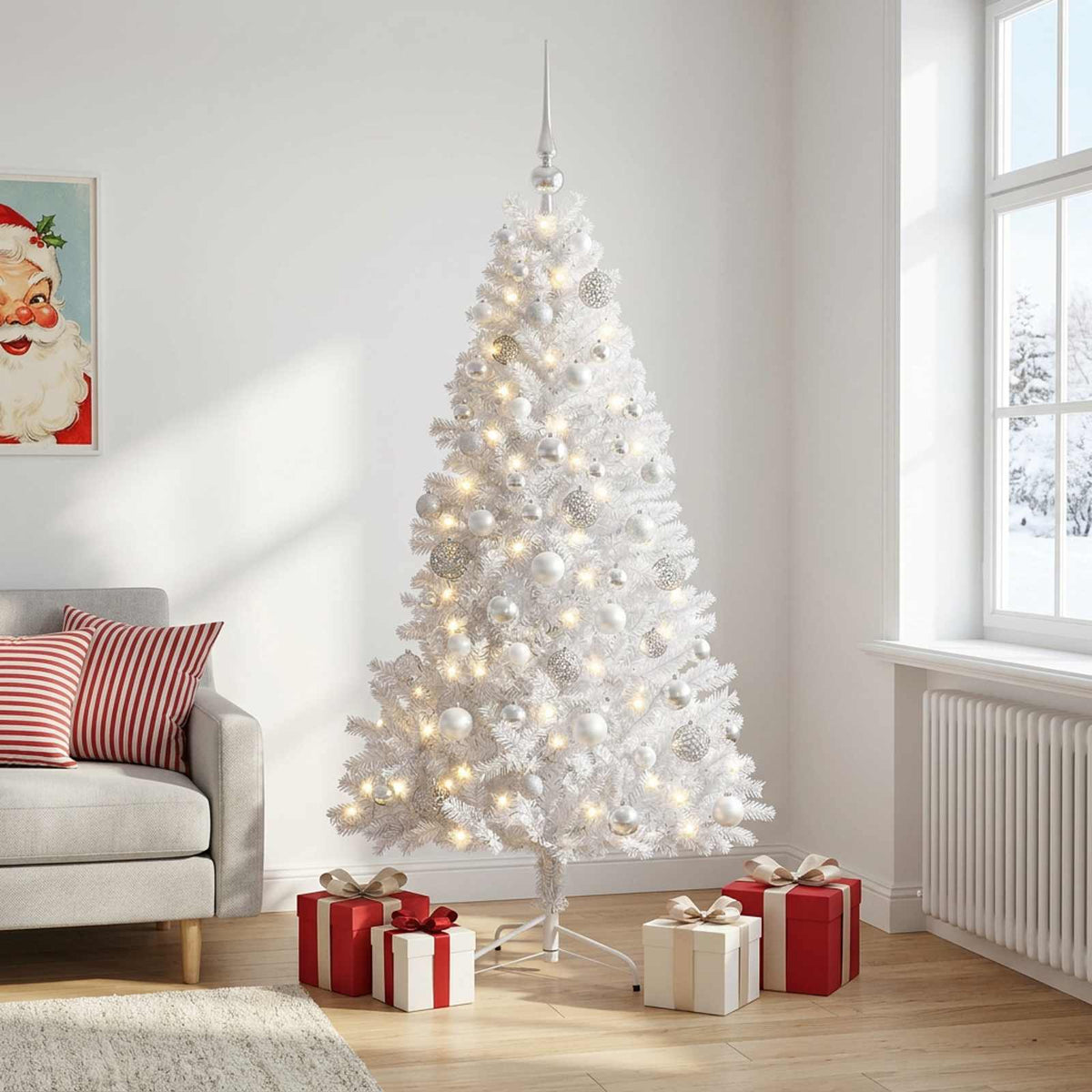 Dirbtinė kalėdinė eglutė su rutuliuku 180 cm 300 LED