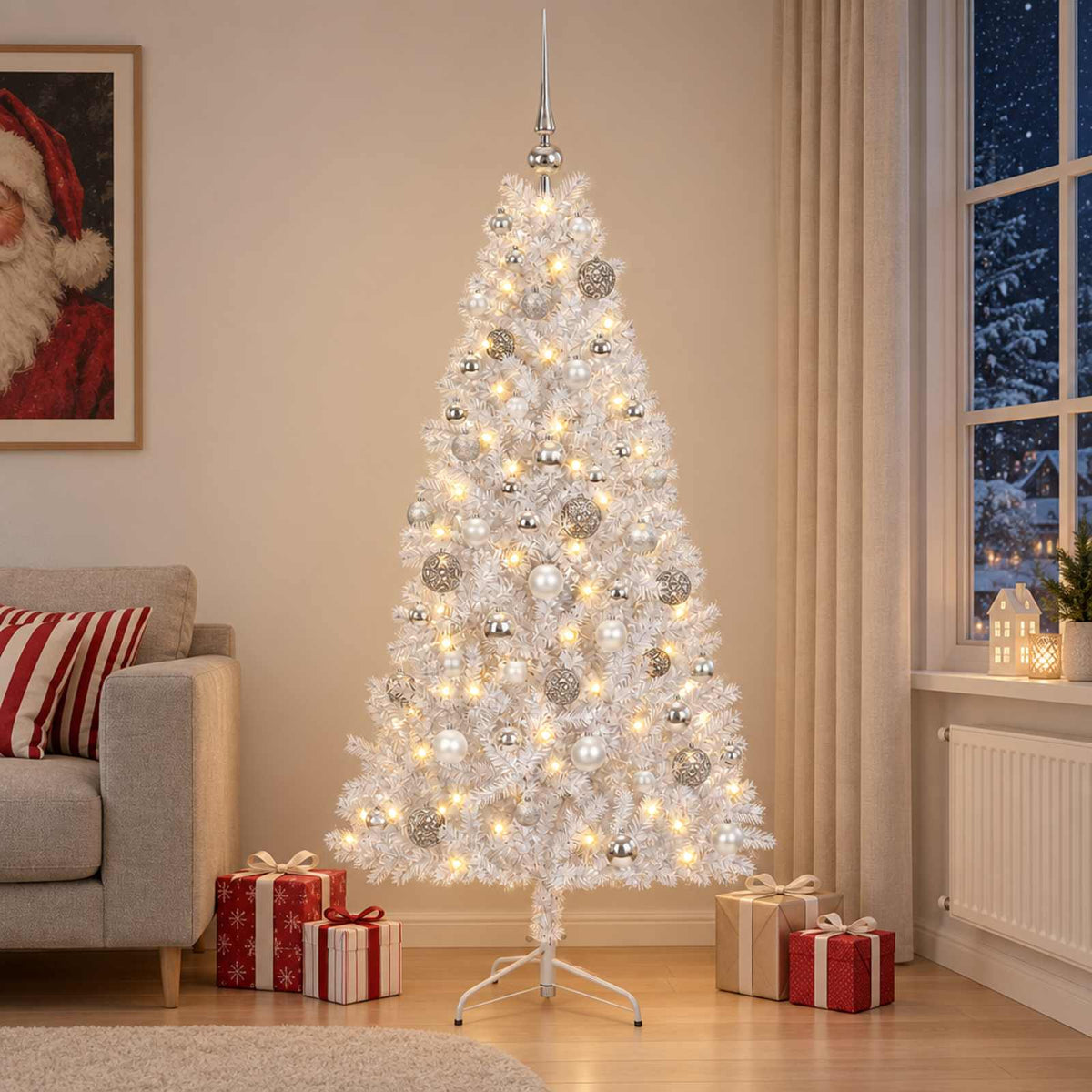 Dirbtinė kalėdinė eglutė su rutuliuku 180 cm 300 LED