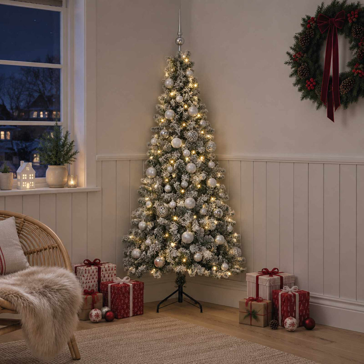Dirbtinė kalėdinė eglutė su rutuliuku 150 cm 150 LED