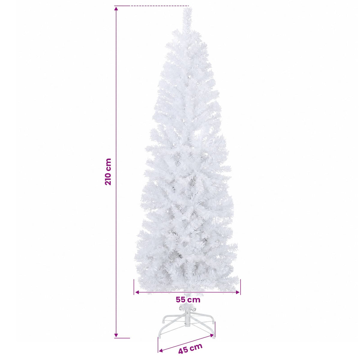 Dirbtinis lieknas Kalėdų medis 210 cm 300 LED Šilta balta