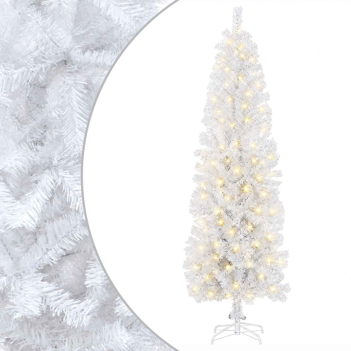 Dirbtinis lieknas Kalėdų medis 240 cm 300 LED Šilta balta