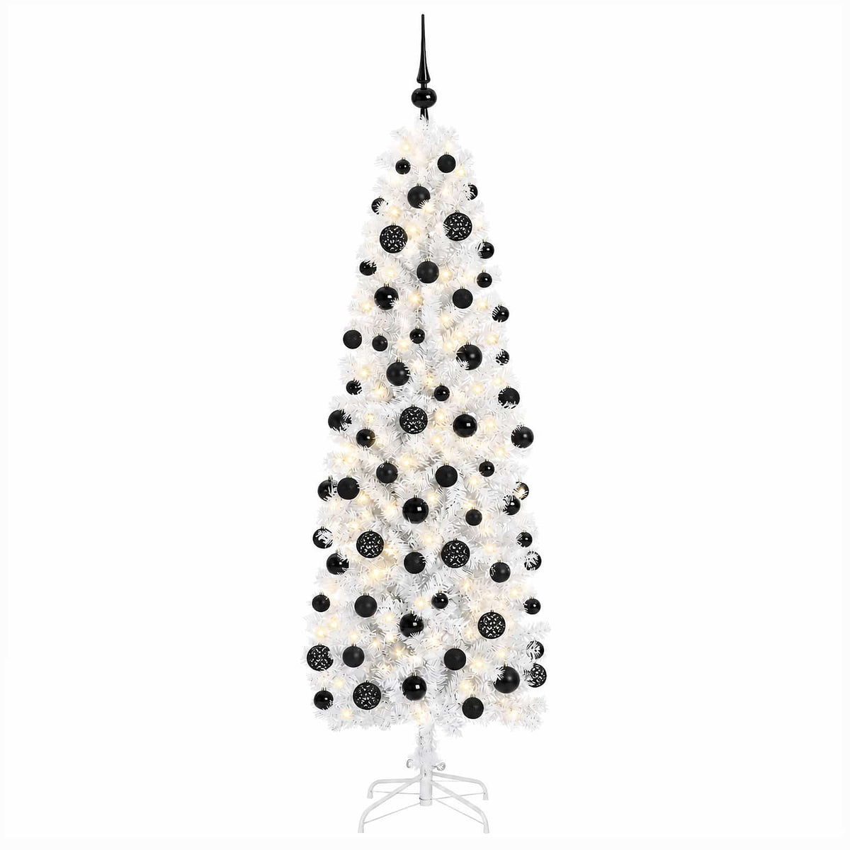 Dirbtinė siaura kalėdinė eglutė su žaisliuku 210 cm 300 LED