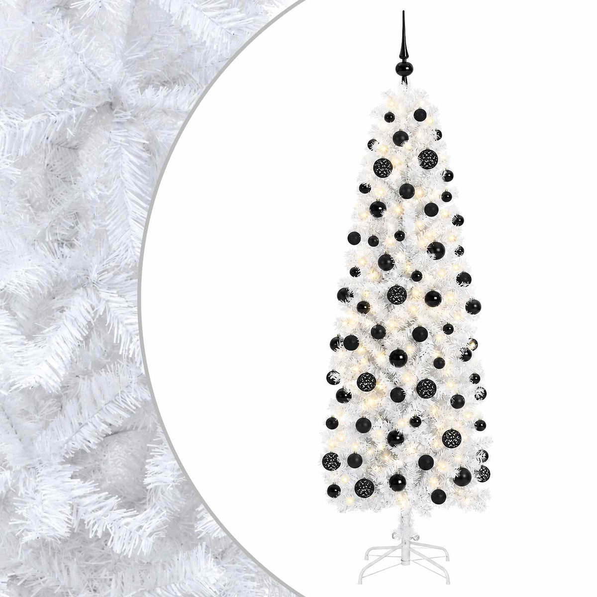 Dirbtinė siaura kalėdinė eglutė su žaisliuku 240 cm 300 LED
