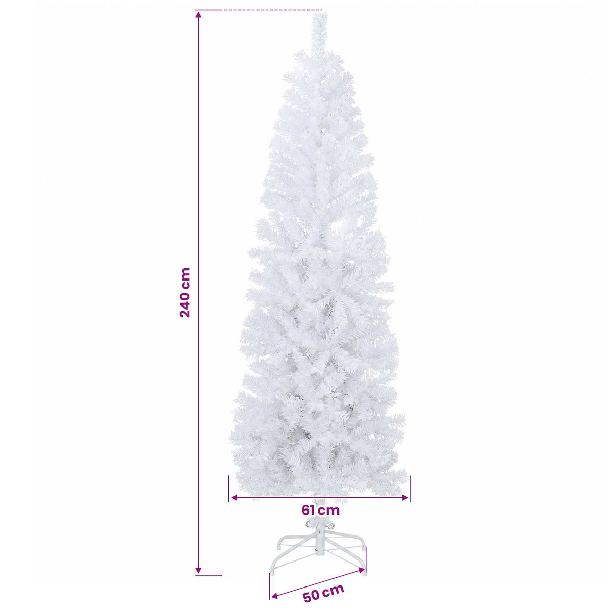 Dirbtinė siaura kalėdinė eglutė su žaisliuku 240 cm 300 LED
